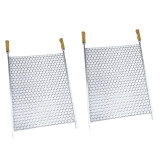 Kit 02 Grelhas Grande 50 X 60cm Churrasqueira Ponta Apoio