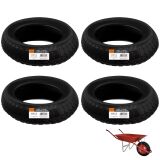 Kit 4 Pneu 3.50x8 Carrinho De Mão Borracha 4 Lonas Reforçado Preto