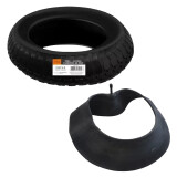 Kit Pneu Vila 3.50x8 4 Lonas Carrinho De Mão + Câmara De Ar Schrader